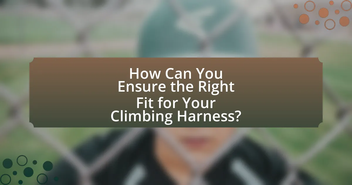 How Can You Ensure the Right Fit for Your Climbing Harness?