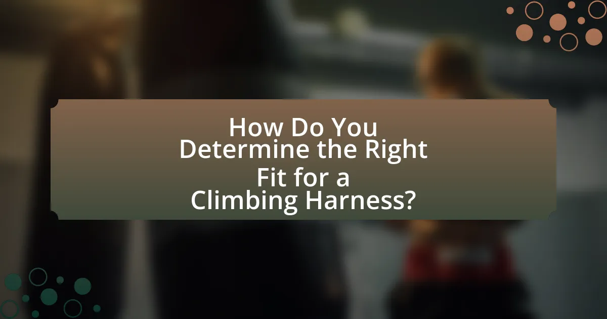 How Do You Determine the Right Fit for a Climbing Harness?