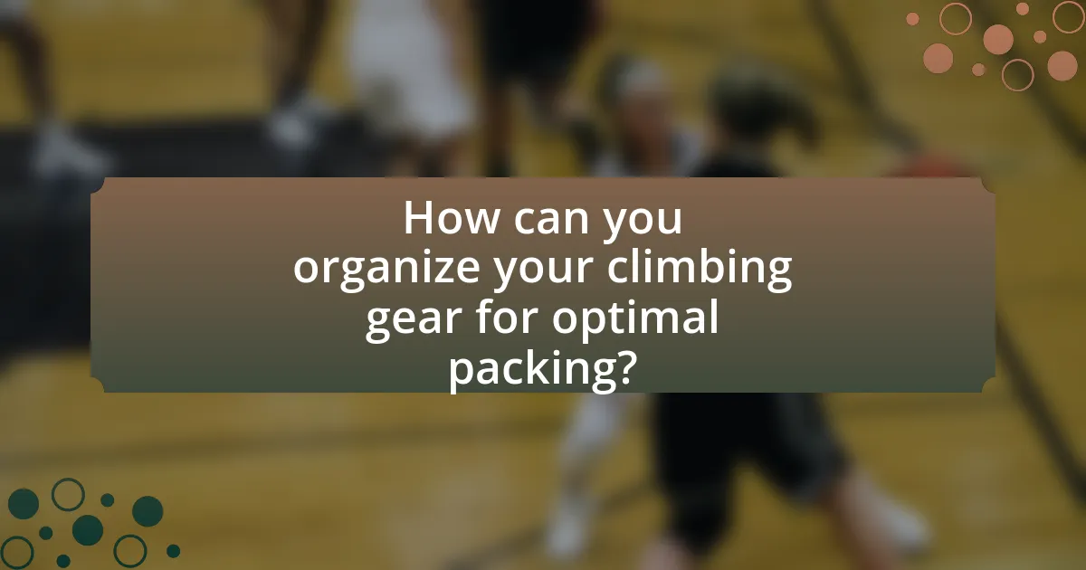 How can you organize your climbing gear for optimal packing?