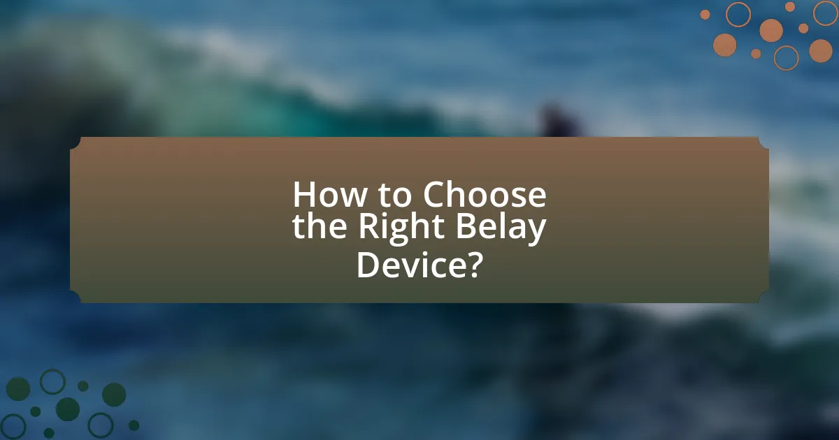 How to Choose the Right Belay Device?