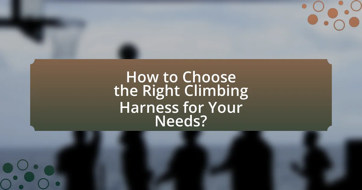 How to Choose the Right Climbing Harness for Your Needs?