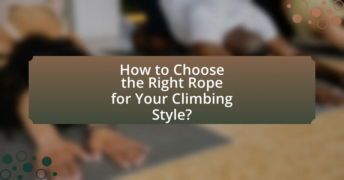 How to Choose the Right Rope for Your Climbing Style?