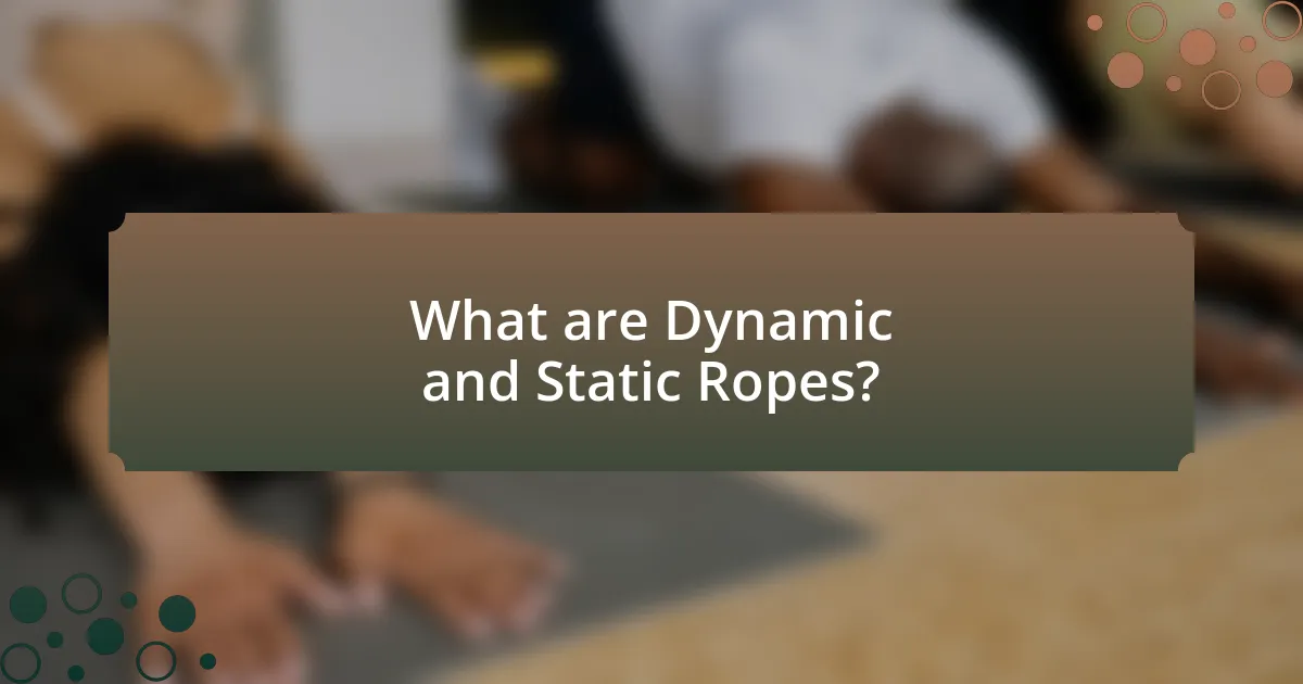 What are Dynamic and Static Ropes?