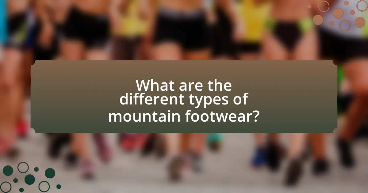 What are the different types of mountain footwear?