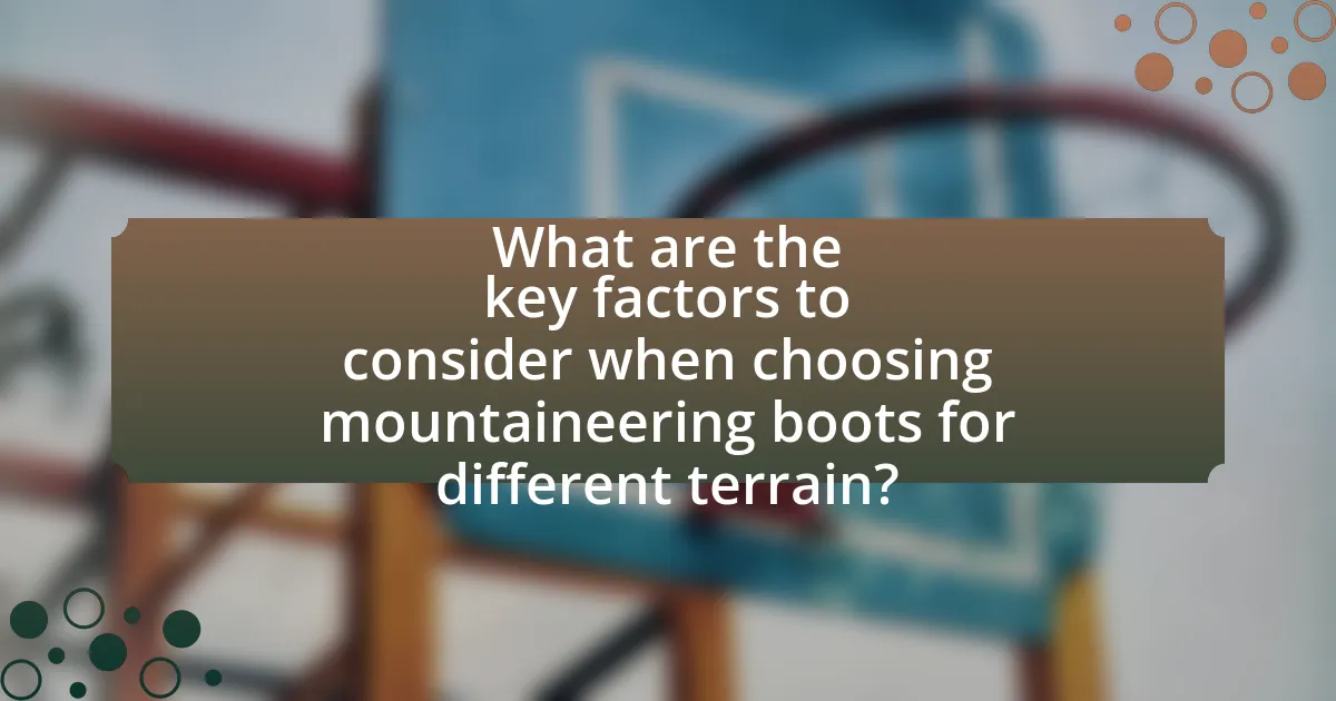 What are the key factors to consider when choosing mountaineering boots for different terrain?