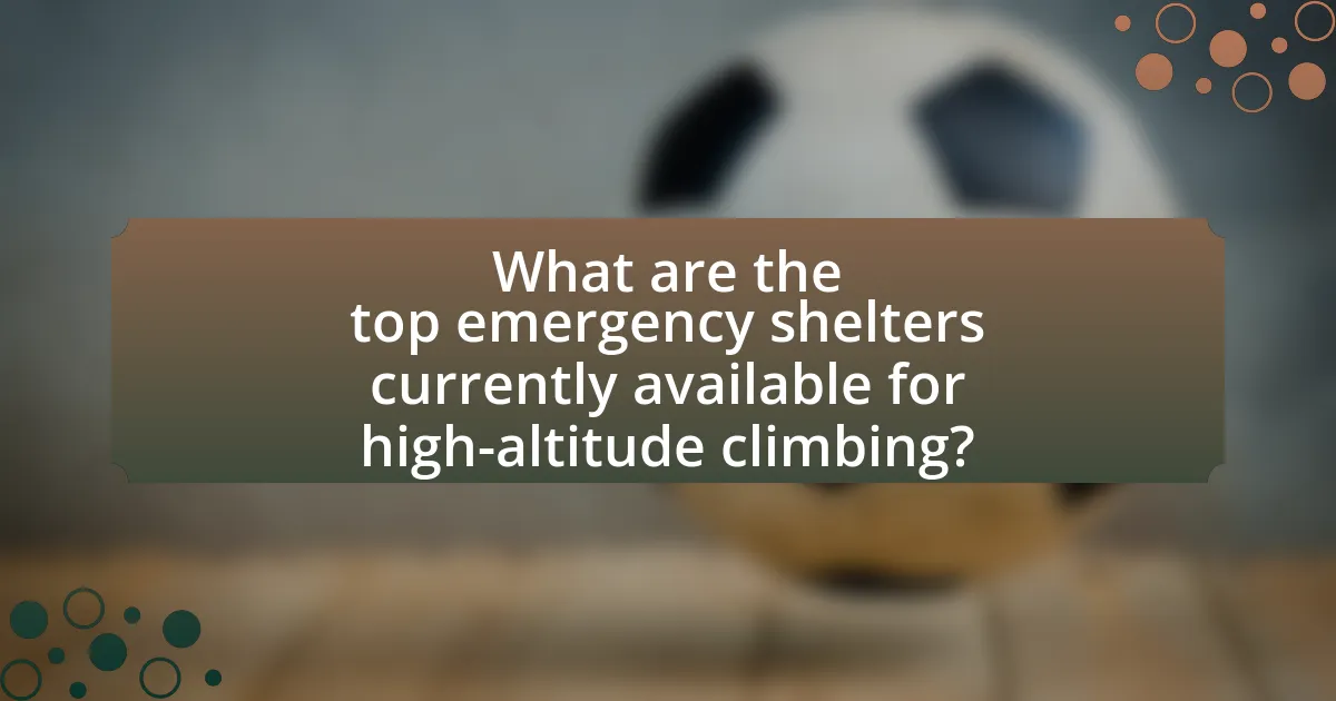 What are the top emergency shelters currently available for high-altitude climbing?