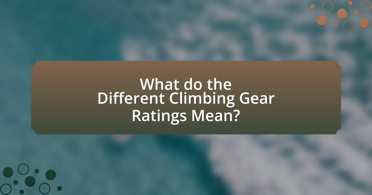 What do the Different Climbing Gear Ratings Mean?
