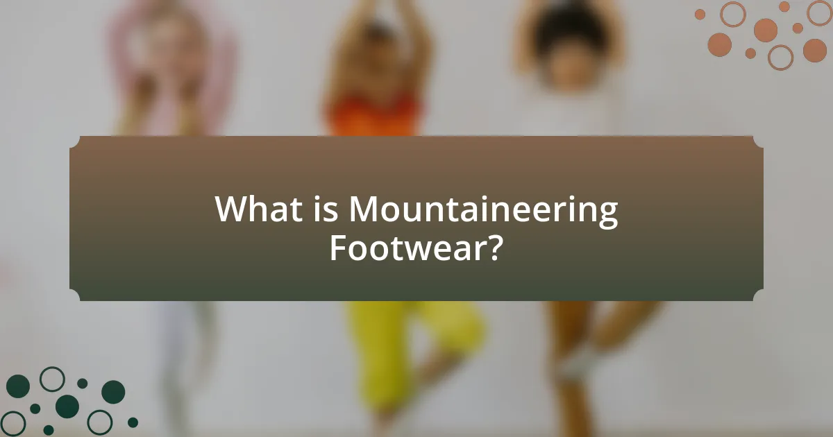 What is Mountaineering Footwear?