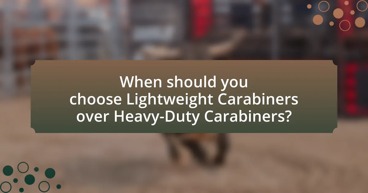 When should you choose Lightweight Carabiners over Heavy-Duty Carabiners?